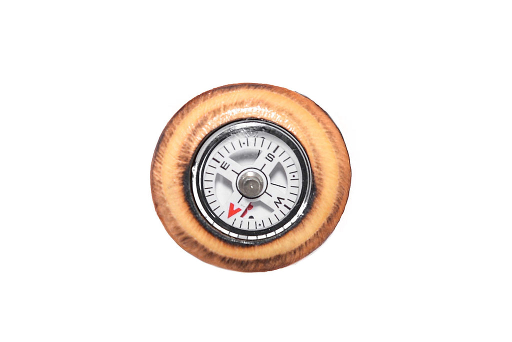 Forest Pilot 3 Pieces Detachable Fir Wood Walking Stick Wolf Carving With A Compass(Nature Color, 55 Inches, 1 Piece)