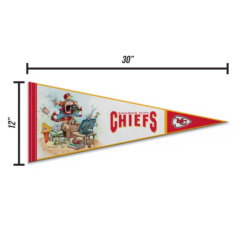 Rico Industries Nfl Football Kansas City Chiefs ''The Fan'' By Gary Patterson 12'' X 30'' Felt Wall D  Cor Pennant - Great For H