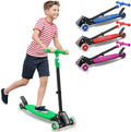 3 Wheel Kick Scooters for Kids 5-8 8-12, Easy Lean to Steer, Light-Up Wheels, Adjustable Handlebar (27-33), Wide Anti-Slip Deck,