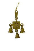 KALARAMBH Brass Saraswati Wall Hanging Bell for Home Office Decor Gift Items Collectible Handicraft Art, Yellow, 3.6 x 0.8 x 6.5