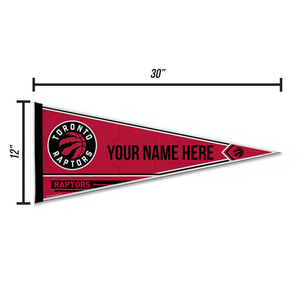 Rico Industries Nba Basketball Toronto Raptors Personalized - Custom 12'' X 30'' Soft Felt Pennant - Ez To Hang