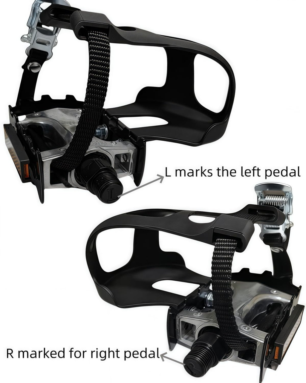 Ybeki Bike Pedals With Toe Clip And Straps, For Exercise Bike, Spin Bike And Outdoor Bicycles, 9/16-Inch Spindle Resin/Alloy Bic