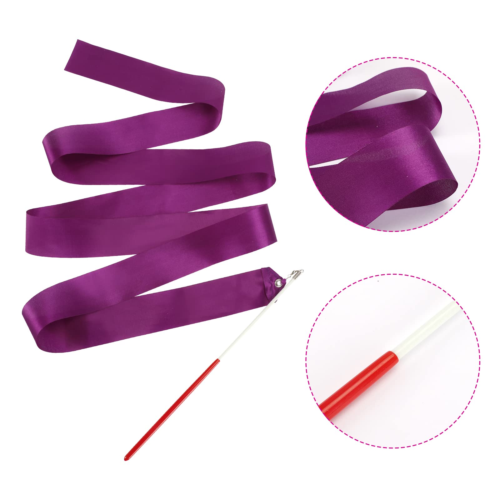 Ygeomer 12Pcs Rhythmic Dance Ribbons Gymnastics Ribbon Streamers Dancing Streamers, Baton Twirling, For Artistic Dancing Gymnast