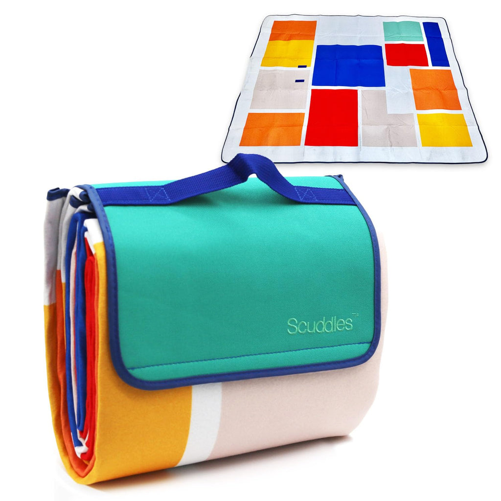 Scuddles Extra Large Picnic Blanket - 79 X 59 Waterproof Outdoor Mat With 3-Layer Comfort Design, Easy Fold & Carry Strap For Be