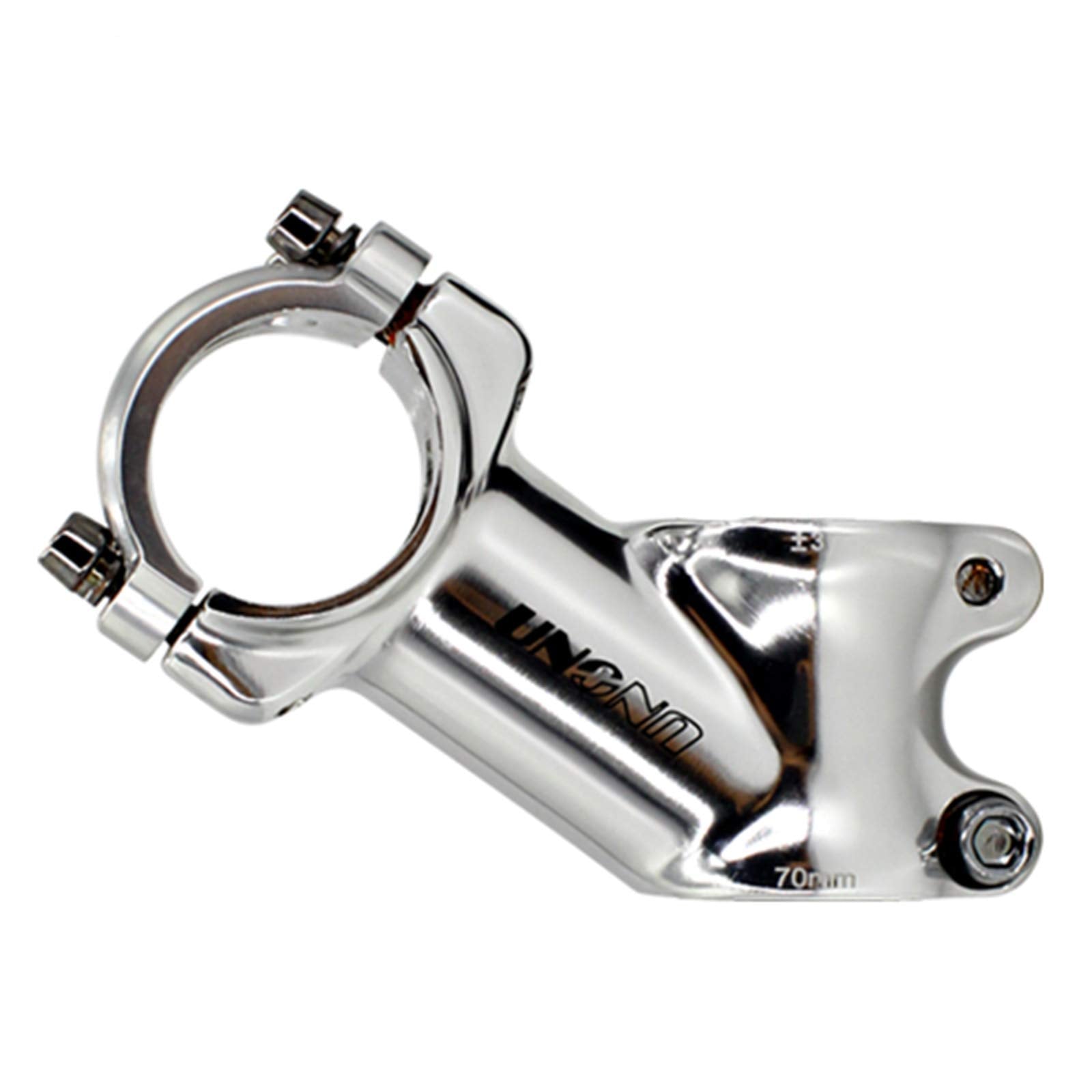 Meische Retro Silver 31.8 Stem 70Mm Mountain Bike Stem,35 Degree Bicycle Stem Riser Short Handlebar Stem For Mtb, Road Bike, Bmx