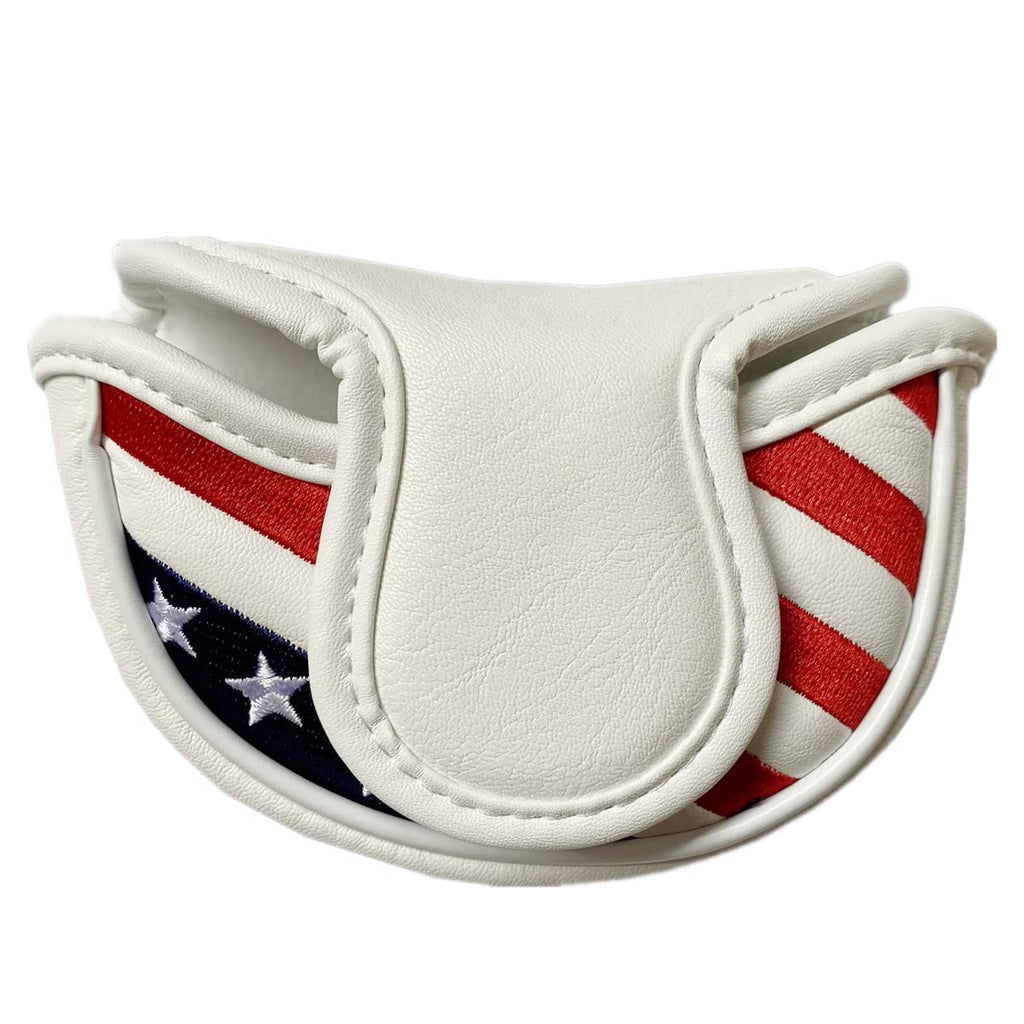 Red White Blue Patriotic Golf Putter Cover, Mid Mallet Putter Head Cover Club Protection Case Fits For Scotty Cameron & Other Ha