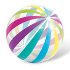 Intex Jumbo Inflatable Glossy Colorful Transparent Pvc Giant Beach Ball W/Repair Patch In Polka-Dot Or Rainbow Stripes For Ages