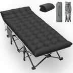 Slendor Xxl Camping Cot, Extra Wide Sleeping Cot For Adults, 79 L X 32 W X 19 H Camping Bed With Mattress, Pillow, Carry Bag, Ou