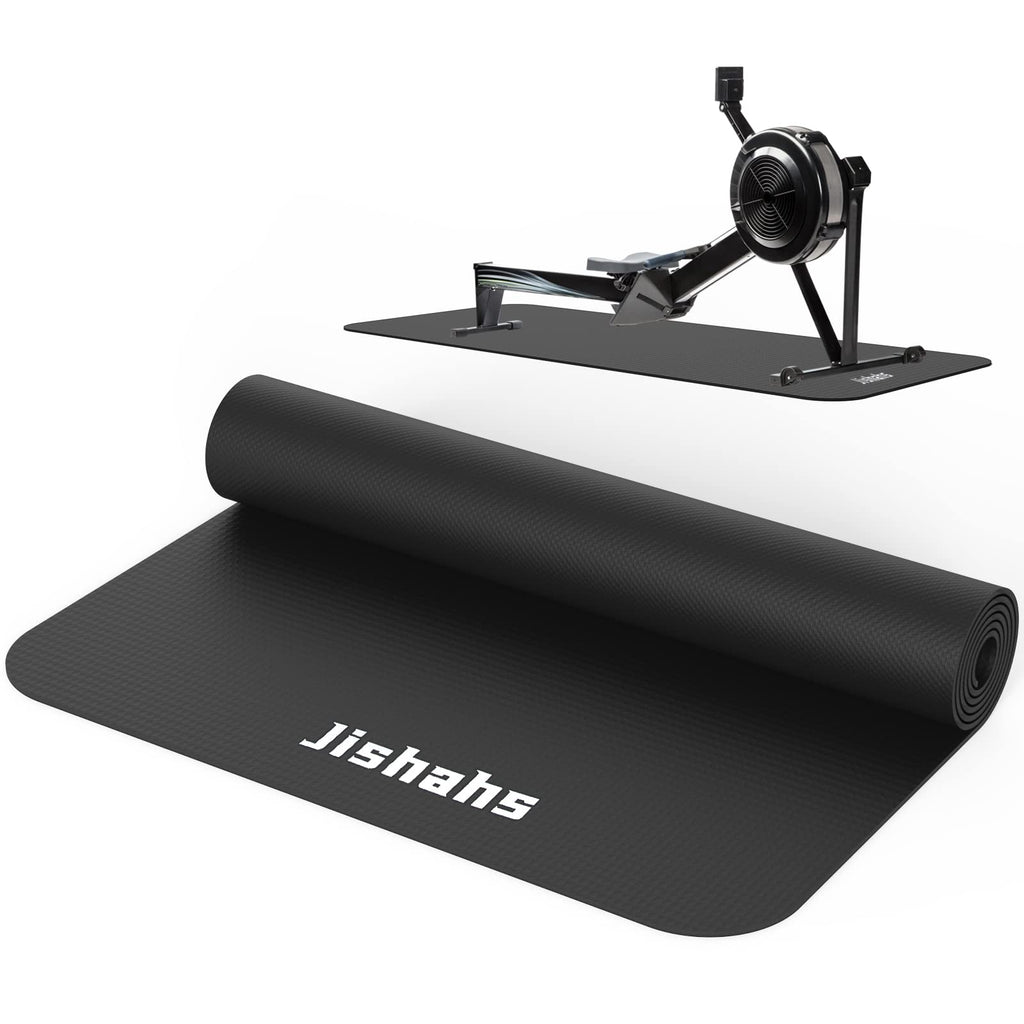 Jishahs Universal Indoor Rowing Machine Mat- 8.5 X 2.3 Ft Exercise Equipment Mat For Concept 2, Nordictrac, Peloton, Sunny, Hydr