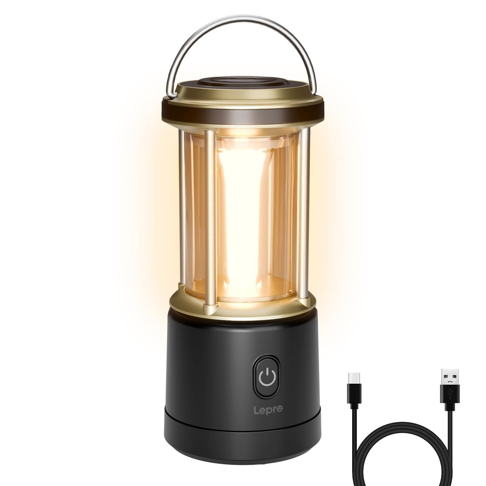 Lepro 2000LM LED Camping Lantern Rechargeable, Waterproof Tent Light with 5 Light Modes, Camping Essentials, Portable Lantern Fl