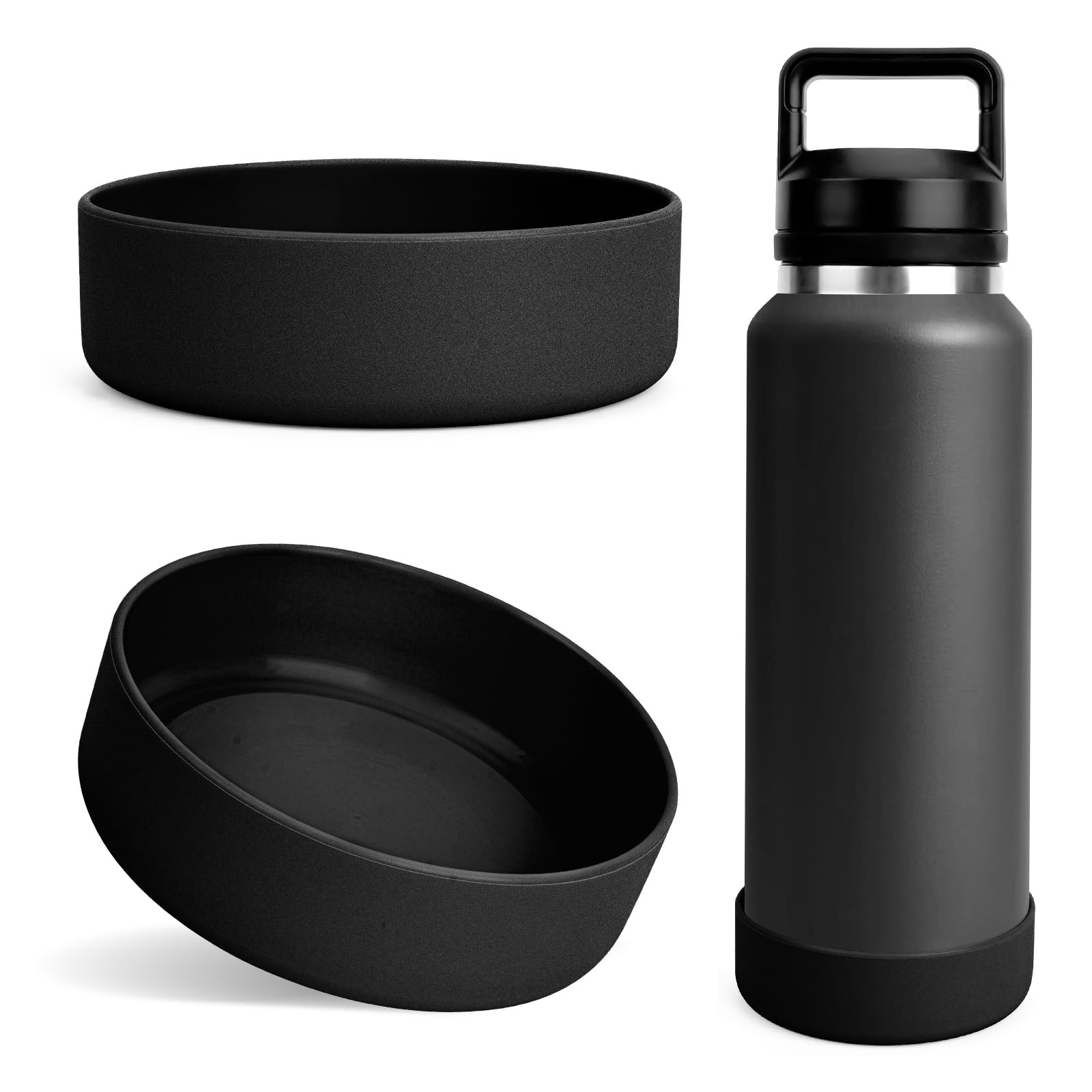 Linkidea Water Bottle Boot Compatible with YETI Rambler Bottle 26oz, Yonder 34oz, Silicone Anti-Slip Water Bottle Bottom Sleeve 