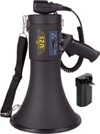 Uzi High Power Loud Big Bluetooth Megaphone 50W, Real Siren, Bullhorn, Rechargeable Battery, Portable Speaker, Pa System, Adjust