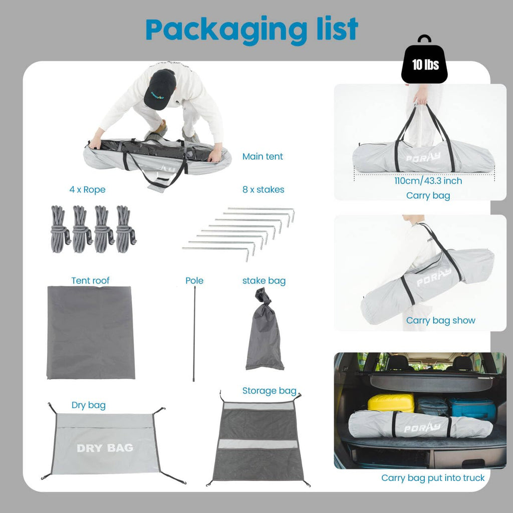 Portable Camping Shower Tent Deluxe Changing Room Easy Set Up Privacy Shelter,Large Toilet Tent With Floor Drain Design For Beac