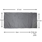 Browint Sleeping Bag Liner With All Around Two-Way Zipper, Travel Sheet With Pillow Pocket, 87''X41'' Extra Wide Travel Sleep Sh