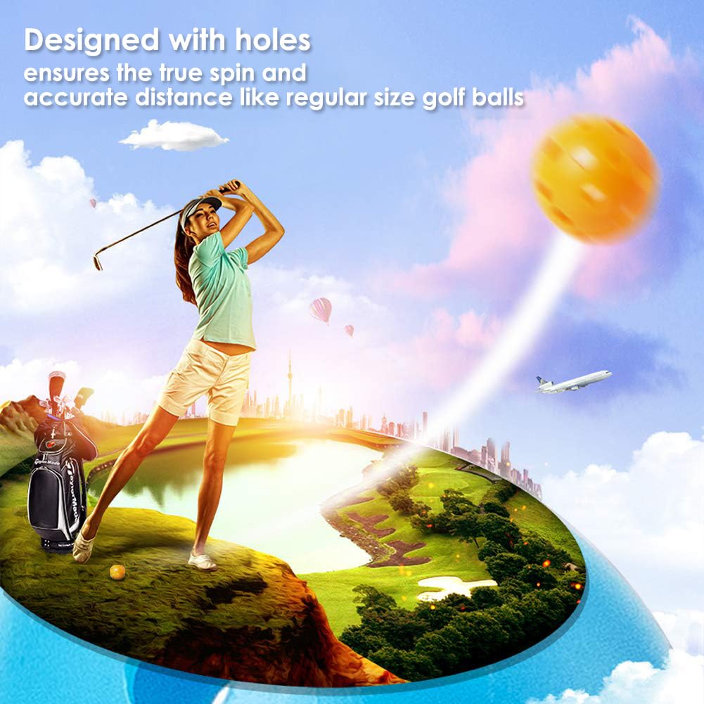 Thiodoon Practice Golf Balls Limited Flight Golf Balls 40Mm Hollow Plastic Golf Training Balls Colored Airflow Golf Balls For Sw