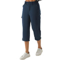 zsenoxaxi Womens Hiking Capri Pants Lightweight Stretchy Cropped Cargo Pants with Pockets for Outdoor Casual Travel(Navy Blue,X