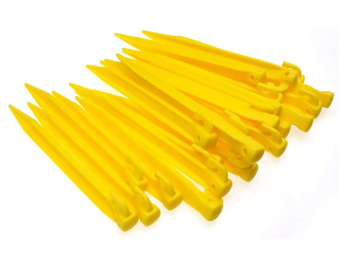 24 Pcs 9 Inch (225Mm) Tent Pegs Plastic Spike Hook Awning Camping Caravan Visual Marker