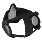 Onetigris 6'' Foldable Half Face Mesh Mask With Ear Protection, Tactical Lower Face Protective Mask (Camo Black)