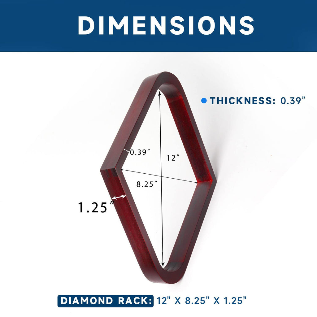 Gse Solid Wood Billiard 8-Ball Triangle & 9-Ball Diamond Pool Ball Racks For 2-1/4'' Pool Balls (Mahogany Diamond Rack)