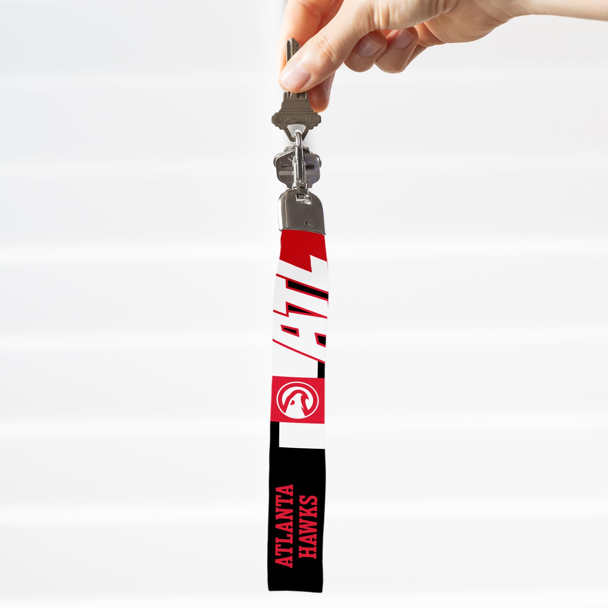Rico Industries Nba Basketball Atlanta Hawks Wrist Lanyard Key Chain, Cute Wristlet Strap Keychain Holder For Women Men Car Keys