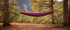 Thesunnysideshoppe Sunnysack Lightweight Heavy Duty Parachute Nylon Double Hammock With Tree Straps - Sunset (Purple/Orange)