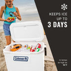 Coleman Classic Series 52Qt Marine Cooler, Fully Insulated Lid & Body Keeps Ice Up To 3 Days, Holds Up To 80 Cans