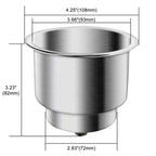 Amarine Made 4Pcs Stainless Steel Cup Drink Holder With Drain For Marine Boat Rv Camper