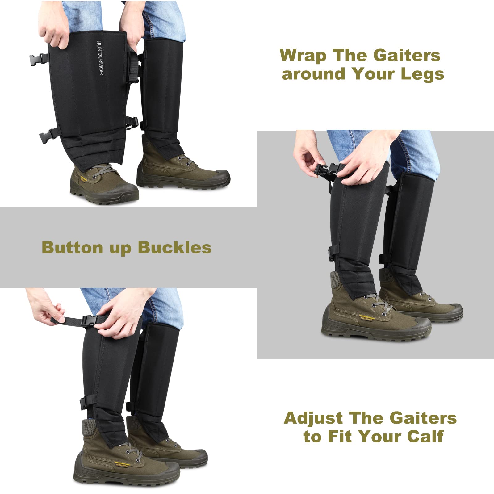 Huntarmor Eva Shin Guards Snake Gaiters: Semi Hard Protective Eva Resin Shell, Strong Protection For Lower Legs, Comfortable Men