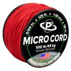 Paracord Planet Micro Paracord - Thin Braided Cord For Crafting, Fishing, And Diy Projects In 125 Ft Spools - Imperial Red