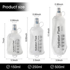 WILDREEDS 250ml Soft Flask, TPU Collapsible Soft Water Bottle for Hydration Pack, Running Vest, Folding Water Bottle for Hiking