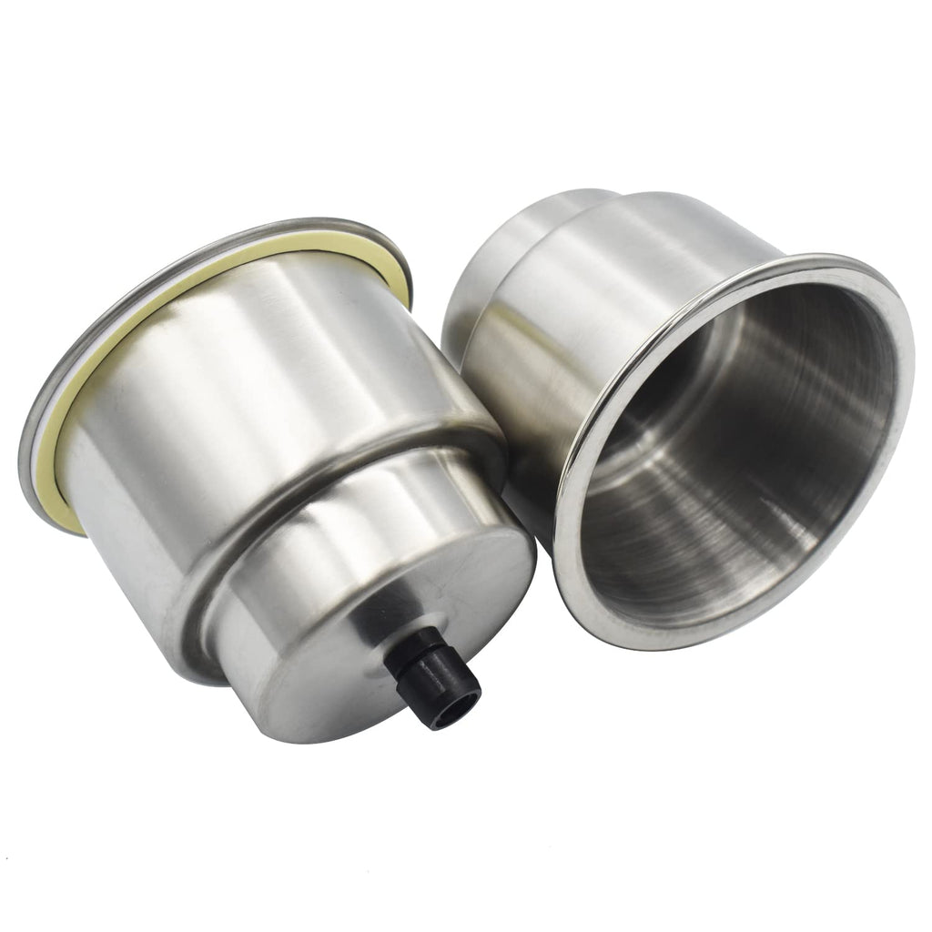 Yuanhe 2Pcs Stainless Steel Cup Drink Holder With Drain For Marine Boat Rv Camper