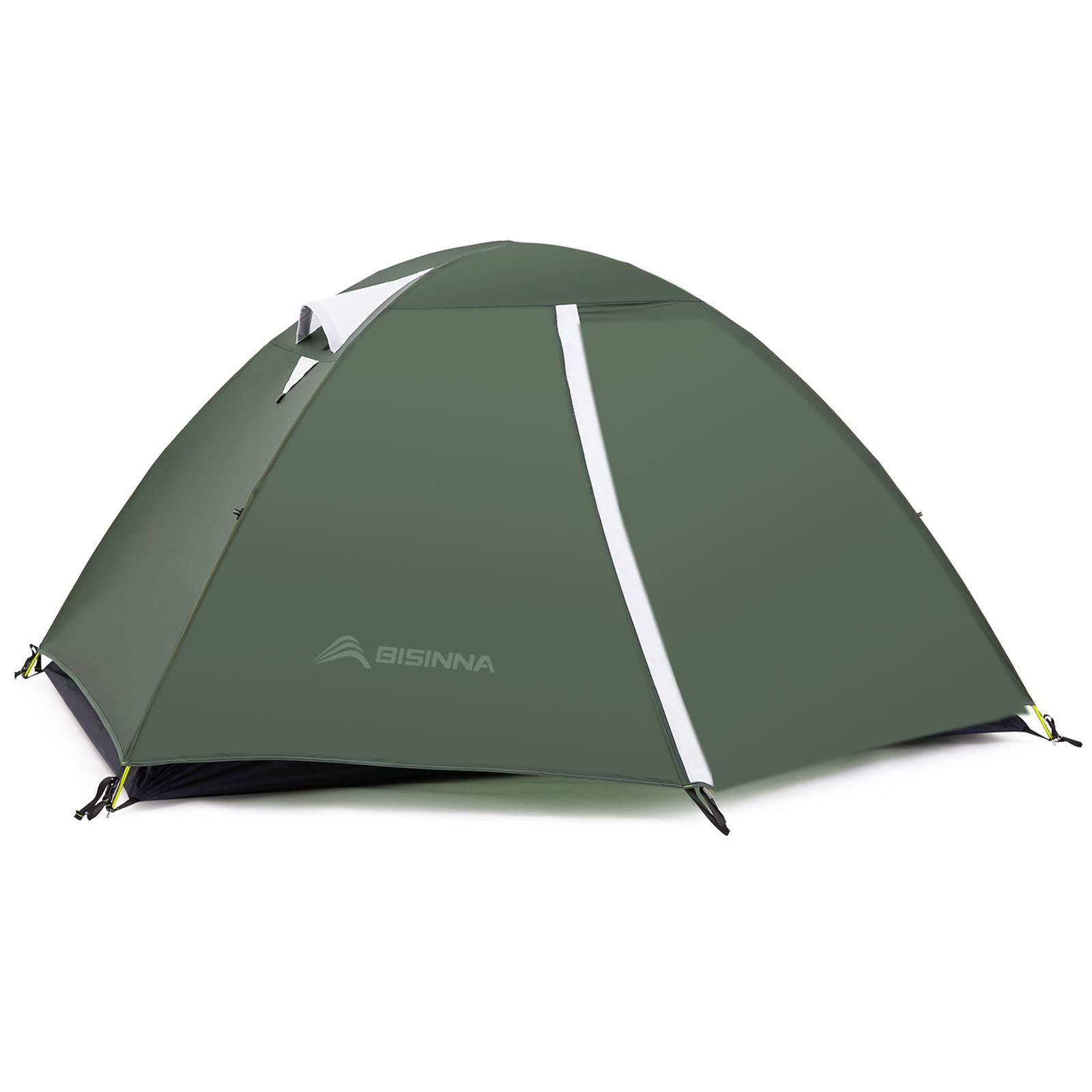 Bisinna 2 Person Camping Tent Lightweight Backpacking Tent Waterproof Windproof Two Doors Easy Setup Free Standing Double Layer 