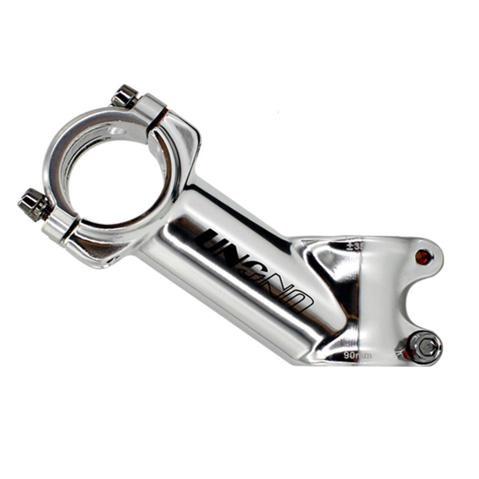 Meische 31.8 Stem 90Mm Mountain Bike Stem, 35 Degree Bicycle Stem Riser Short Handlebar Stem For Mtb, Road Bike, Bmx(Glossy Silv