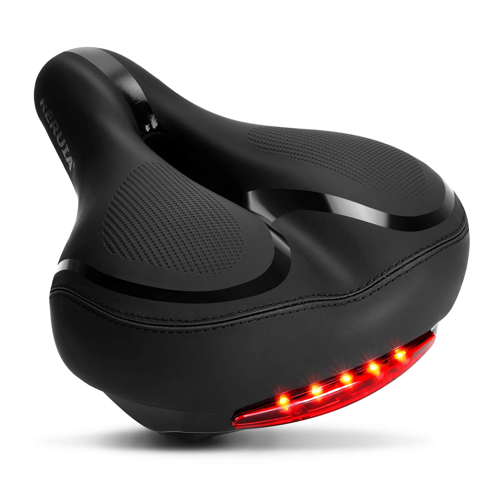 Reruia Comfortable Bike Seat With Light Breathable Memory Foam Padded Bike Saddle Dual Shock Absorbing Center Cutout Bicycle Cus