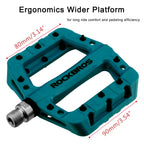 Rockbros Lightweight Mountain Bike Pedals Nylon Fiber Bicycle Platform Pedals For Bmx Mtb 9/16'' (Blue)