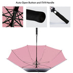 G4Free 68 Inch Uv Protection Golf Umbrella Auto Open Extra Large Windproof Sun And Rain Umbrellas Double Canopy (Silver/Pink)