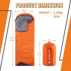Sleeping Bags For Adults Women Backpacking Lightweight Waterproof- Summer Weather Sleeping Bag For Girls Warm Camping Hiking Out
