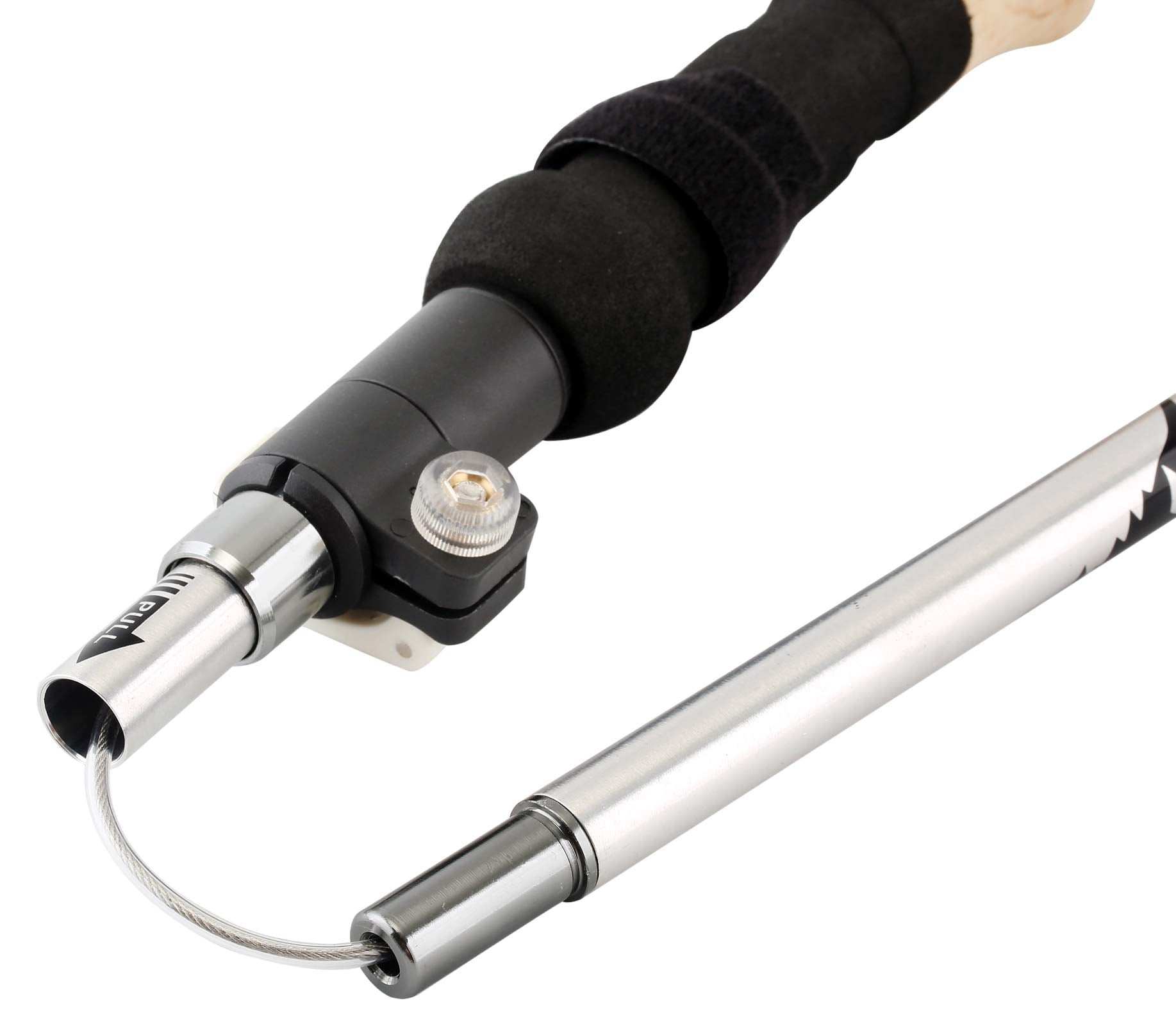 A Alafen Aluminum Collapsible Ultralight Travel Trekking Hiking Pole For Men And Women Silver