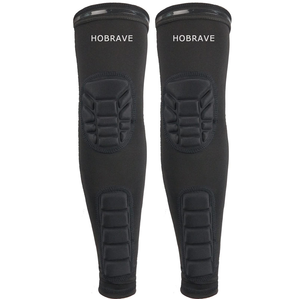 Hobrave Padded Arm Sleeves 2 Pack Crashproof Elbow Forearm Pads Compression Protection Support For Basketball Volleyball