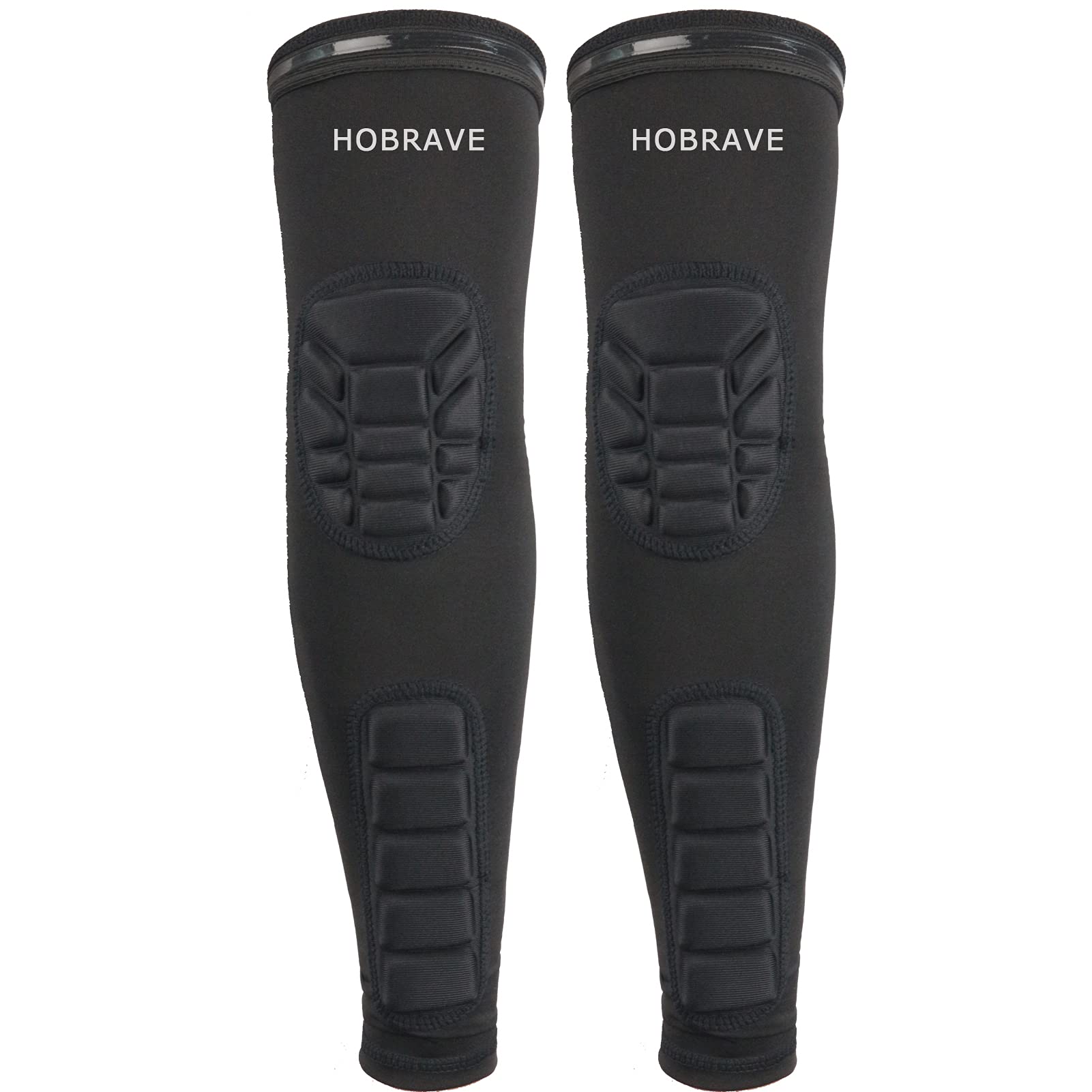 Hobrave Padded Arm Sleeves 2 Pack Crashproof Elbow Forearm Pads Compression Protection Support For Basketball Volleyball