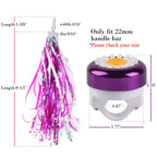 U-Lian Kids Purple Streamers And Bike Bell For Girls-1 Pack Flower Bicycle Bell With 2 Pack Handlebar Streamers Scooter Tassels