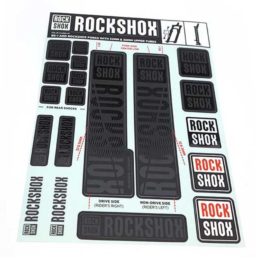 Rockshox Decal Kit, 30/32Mm, Stealth Black