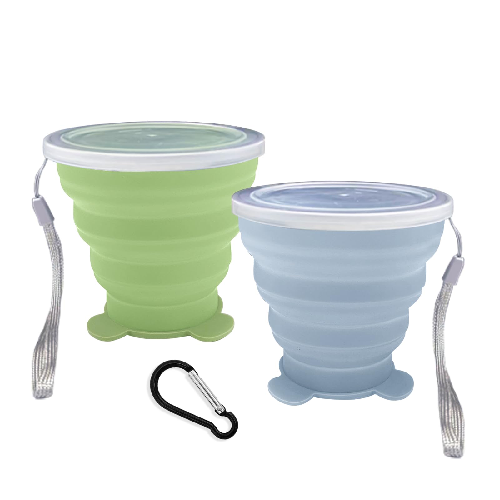Nintora-C Collapsible Cup-Silicone Small Foldable-Expandable Folding Drinking Cups -Reusable Portable Mugs-Cup With Lids For Tra