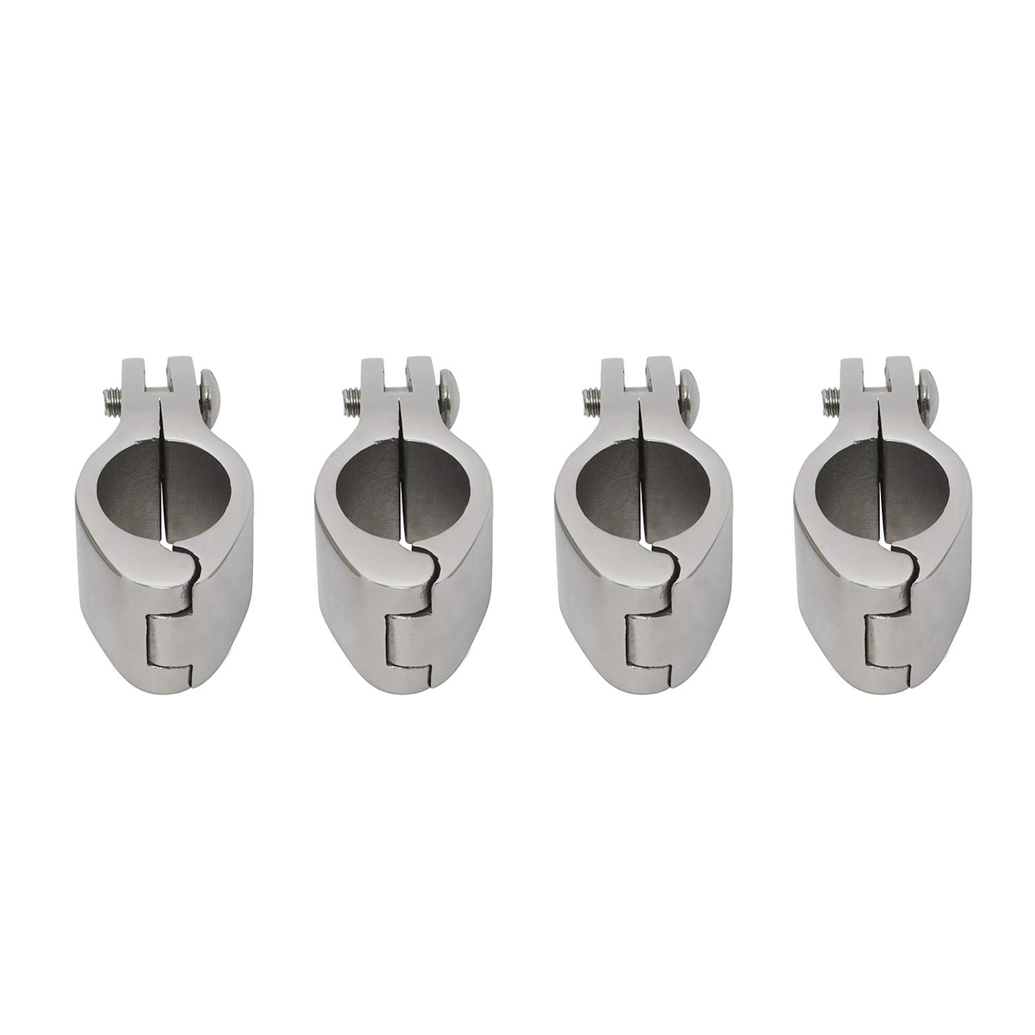 Novelbee 4Pcs Of 316 Stainless Steel Bimini Top Hinge Rail Mount 1''