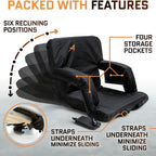 Heated Stadium Seats For Bleachers With Back Support - Usb Battery Included - Upgraded 3 Levels Of Heat - Foldable Chair - 4 Poc