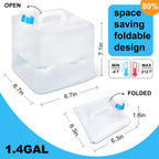 Umetass 2 Pack 1.4 Gallon Collapsible Water Container With Storage Bags, Foldable Cube Water Jugs Portable Water Storage For Out