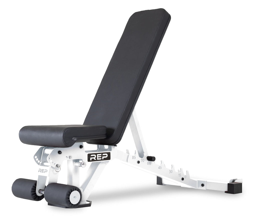 Rep Fitness Adjustable Bench - Ab-3000 Fid - Flat/Incline/Decline (White)