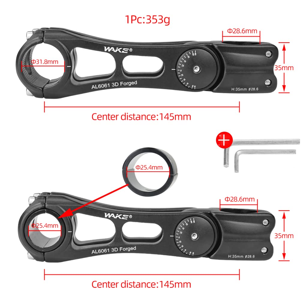 Cysky Bike Stem Universal 31.8Mm And 25.4Mm Adjustable  90 Degree 145Mm Mtb Stem Bike Stem Riser Short Handlebar Stem For Mounta