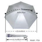 New-Vi Umbrella Hat, 25 Inch Hands Free Umbrella Cap For Adults And Kids, Fishing Golf Gardening Sunshade Outdoor Headwear (Silv