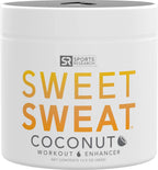 Sports Research Sweet Sweat Workout Enhancer Anti-Chafing Gel - Maximize Your Exercise & Sweat Faster - 13.5Oz Jar (Coconut Scen